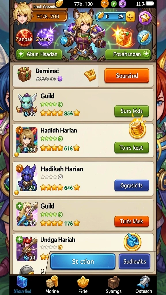 rpok - Leaderboard menunjukkan peringkat pemain.